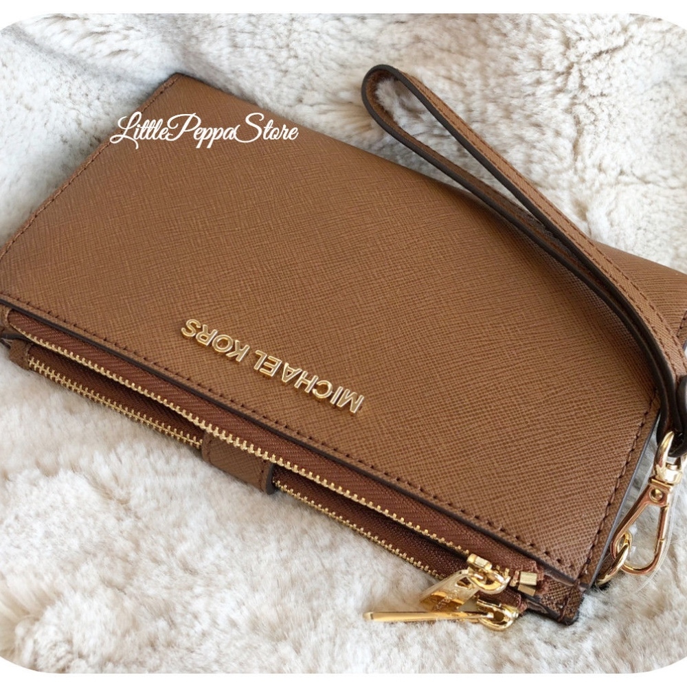 MICHAEL KORS DOUBLE ZIP WRISTLET WALLET LUGGAGE